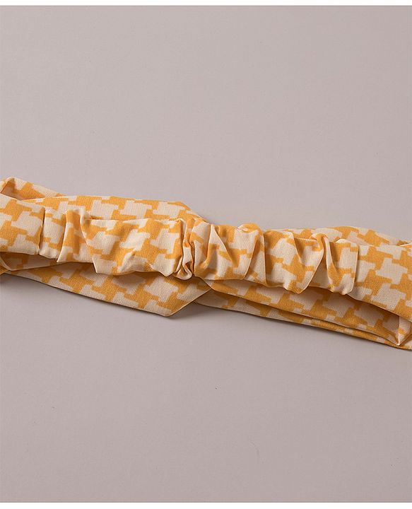 Pine Kids Free Size Abstract Print Headband - Yellow