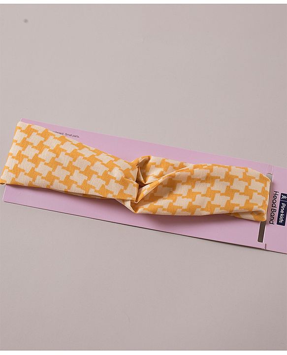 Pine Kids Free Size Abstract Print Headband - Yellow