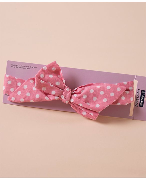 Pine Kids Free Size with Bow Hairband - Pink
