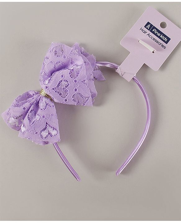Pine Kids Free Size with Bow Hairband - Purple