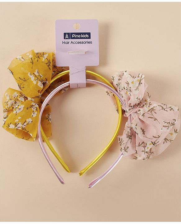 Pine Kids Free Size with Bow Hairband - Multicolour