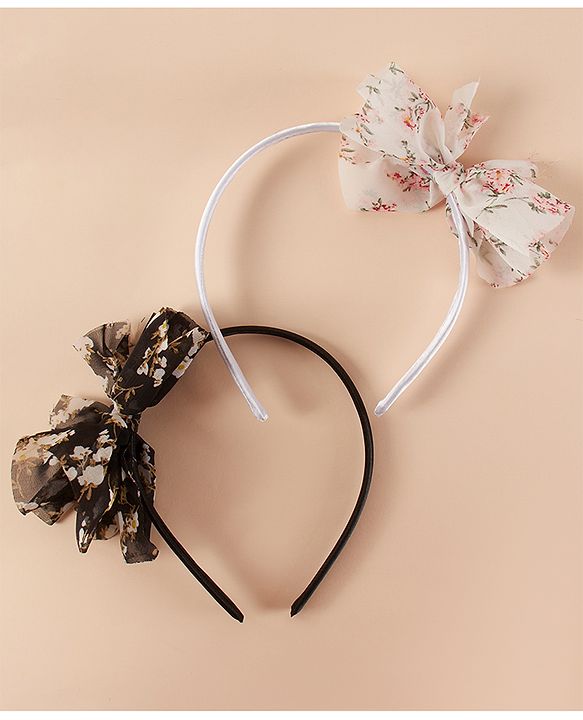 Pine Kids Free Size with Bow Hairband Pack of 2 - Multicolour