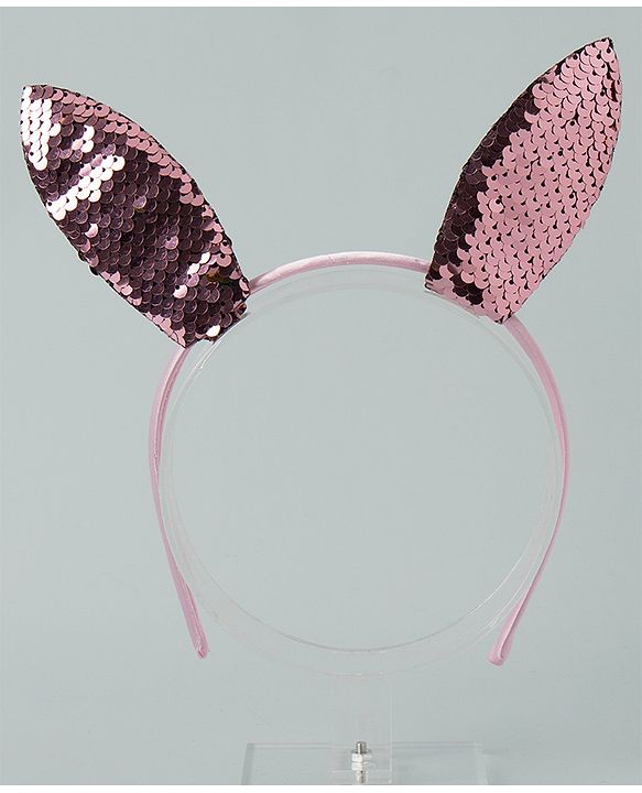 Pine Kids Hair Band With Glitter Ears Applique - Pink