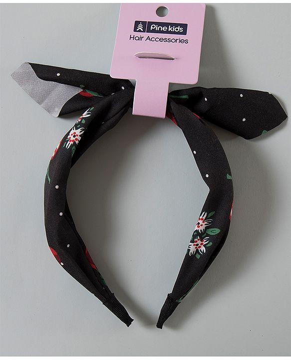 Pine Kids Free Size Solid Hairband - Black