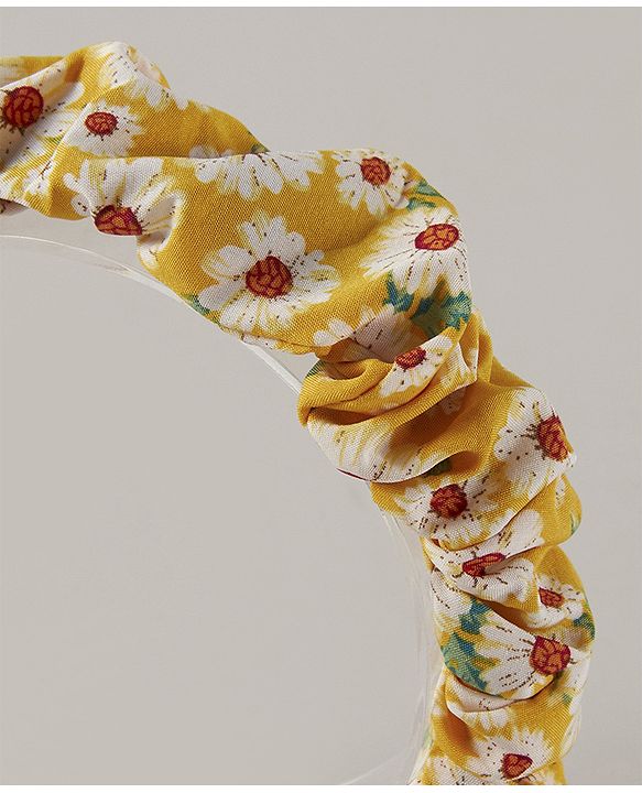 Pine Kids Hair Bands Floral Print  - Yellow