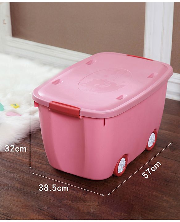 Babyhug Compact Multipurpose Storage Box with Wheels - Pink