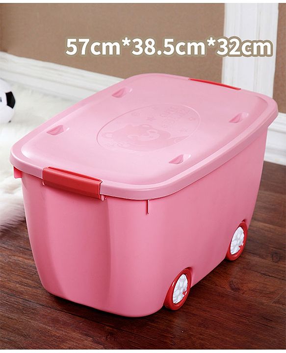 Babyhug Compact Multipurpose Storage Box with Wheels - Pink