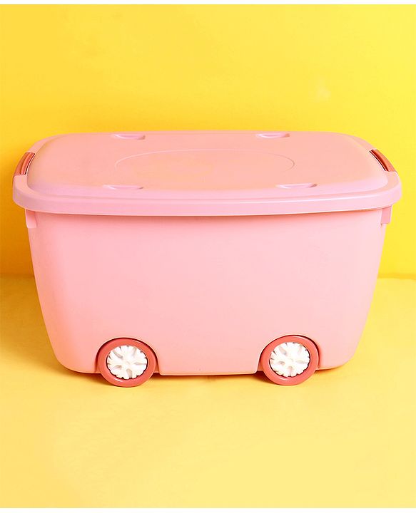 Babyhug Compact Multipurpose Storage Box with Wheels - Pink