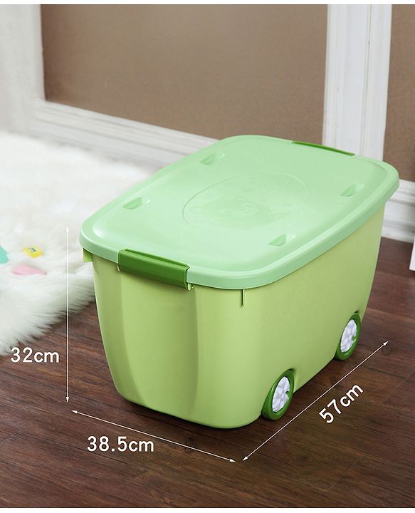 Babyhug Compact Multipurpose Storage Box with Wheels - Green