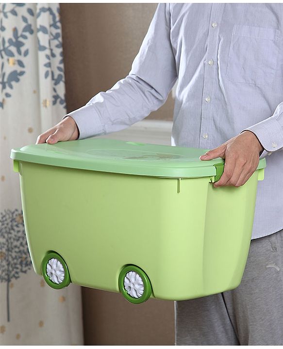 Babyhug Compact Multipurpose Storage Box with Wheels - Green