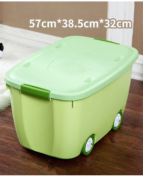 Babyhug Compact Multipurpose Storage Box with Wheels - Green