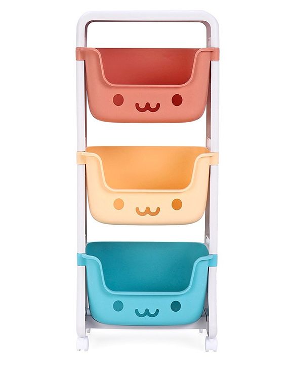 Babyhug 3 Layer Multipurpose Storage Rack - Sky Blue Yellow Red