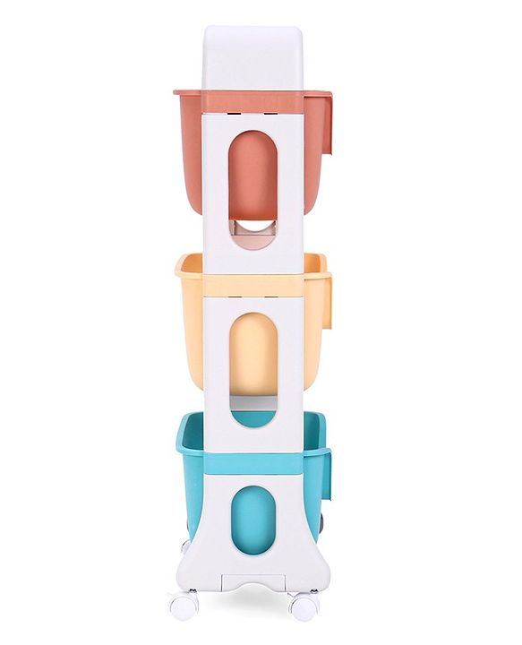 Babyhug 3 Layer Multipurpose Storage Rack - Sky Blue Yellow Red