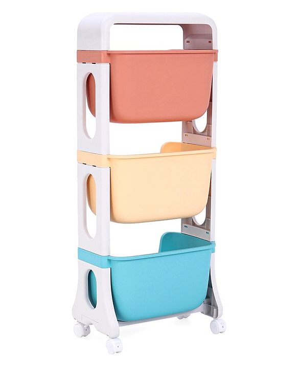 Babyhug 3 Layer Multipurpose Storage Rack - Sky Blue Yellow Red