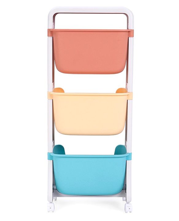 Babyhug 3 Layer Multipurpose Storage Rack - Sky Blue Yellow Red