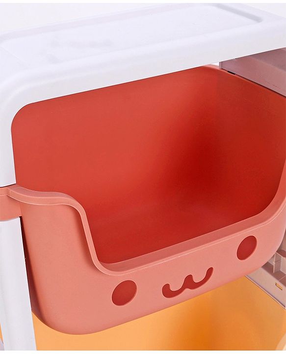Babyhug 3 Layer Multipurpose Storage Rack - Sky Blue Yellow Red
