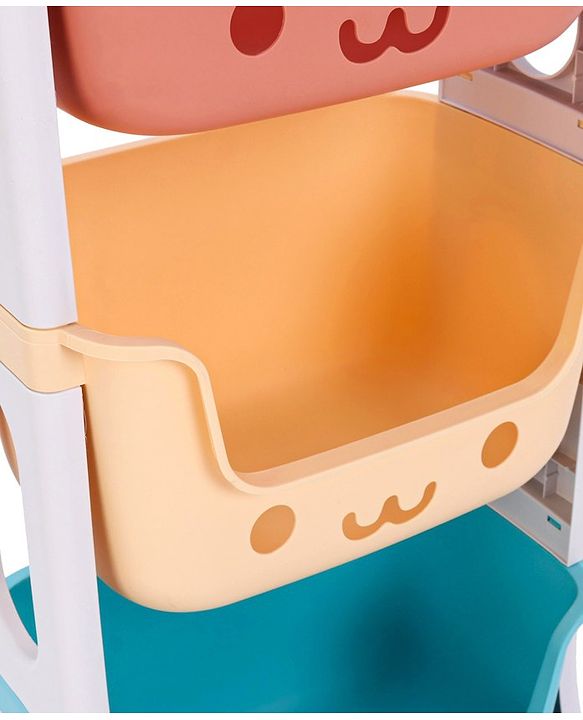 Babyhug 3 Layer Multipurpose Storage Rack - Sky Blue Yellow Red