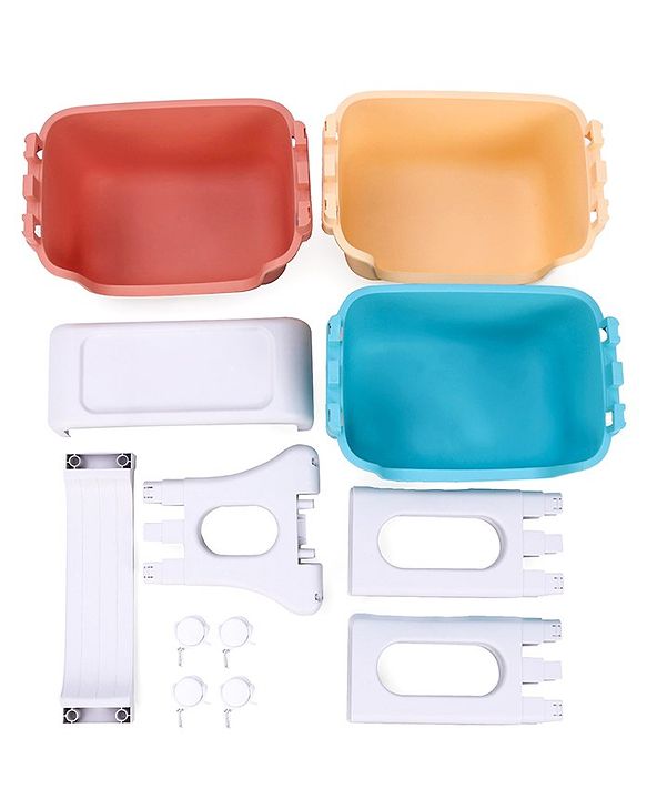 Babyhug 3 Layer Multipurpose Storage Rack - Sky Blue Yellow Red
