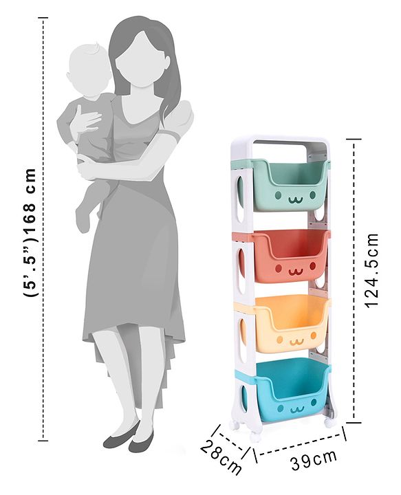 Babyhug 4 Layer Multipurpose Storage Rack - Muticolor