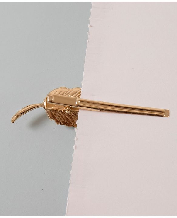 Pine Kids Leaf Shaped Hair Pin Free Size - Gold