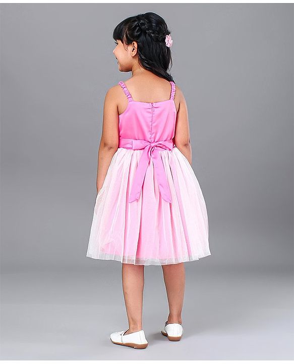 Babyhug Singlet Frock Floral Corsage - Pink