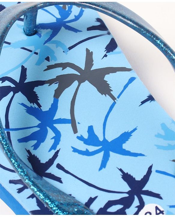 Pine Kids Flip Flops Tree Print - Blue