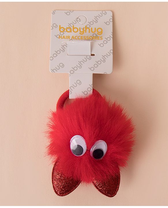 Babyhug Hair Rubber Band with Ear & Eyes Applique - Red