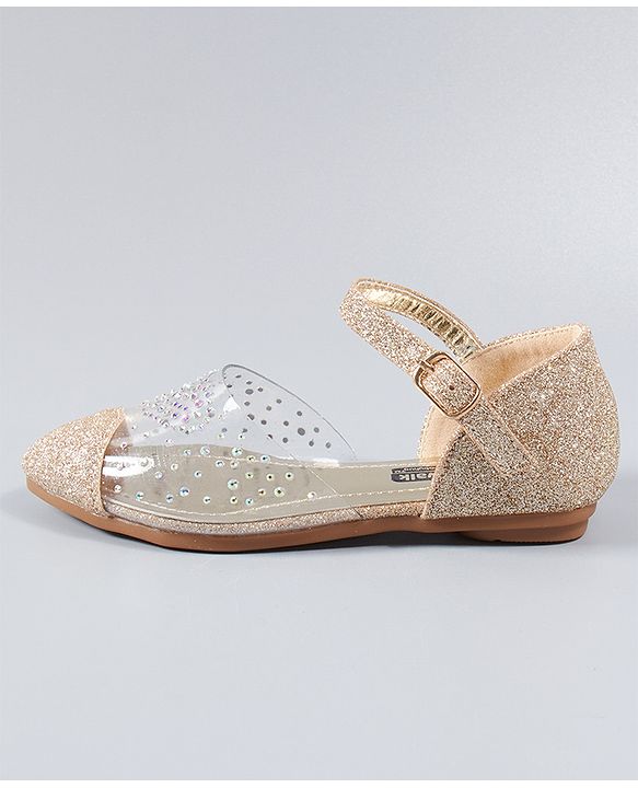 Cute Walk By Babyhug Party Wear Sandals - Golden
