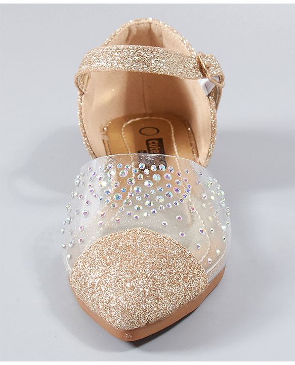 Cute Walk By Babyhug Party Wear Sandals - Golden