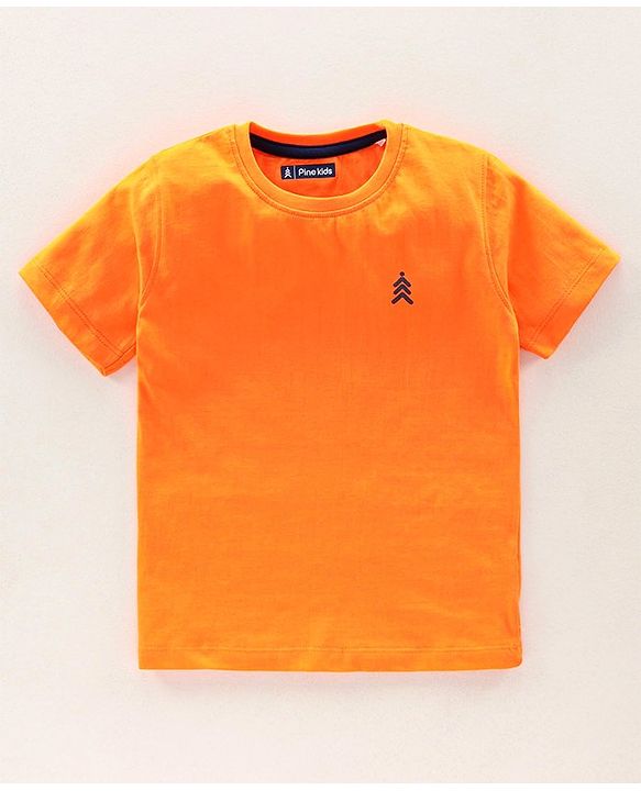 Pine Kids Half Sleeves Biowashed Tees Pack of 3 - Orange Navy Green