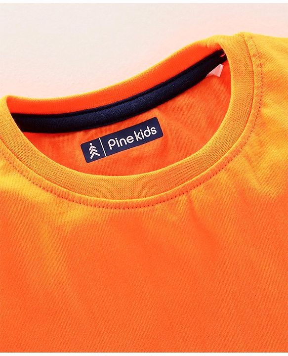 Pine Kids Half Sleeves Biowashed Tees Pack of 3 - Orange Navy Green
