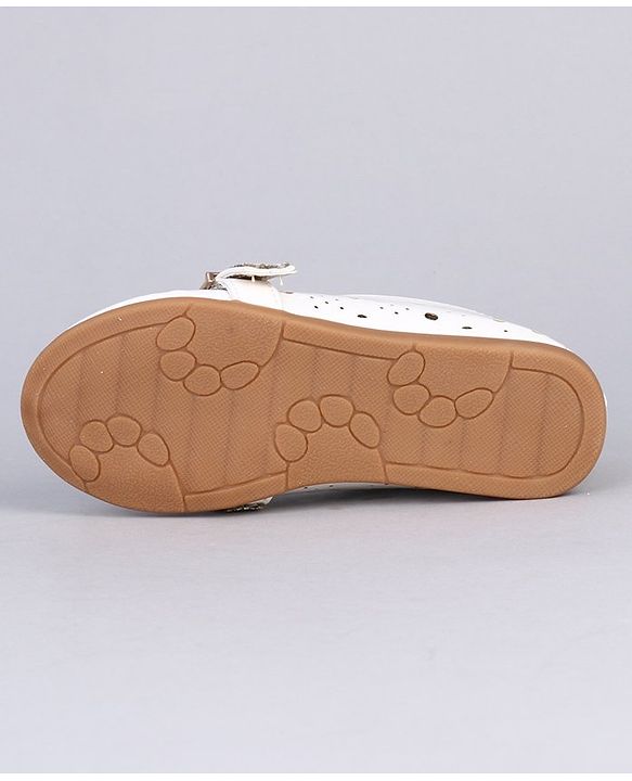 Cute Walk by Babyhug Party Wear Belly Shoes - White
