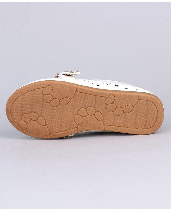 Cute Walk by Babyhug Party Wear Belly Shoes - White