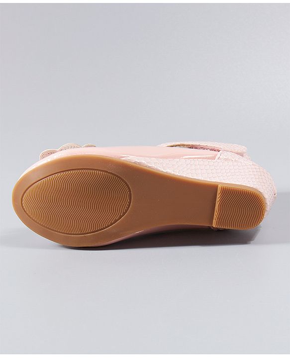 Cute Walk by Babyhug Party Wear Belly Shoes Bow Appliques - Pink