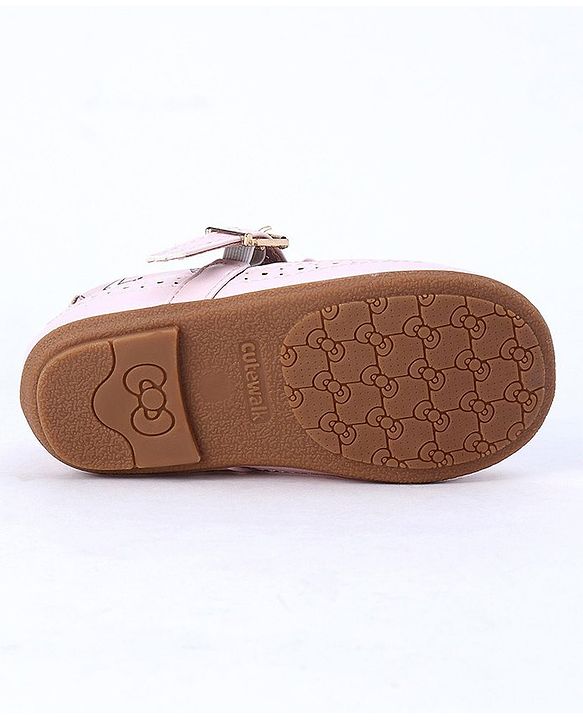 Cute Walk by Babyhug Party Wear Belly Shoes Studded Detailing - Pink