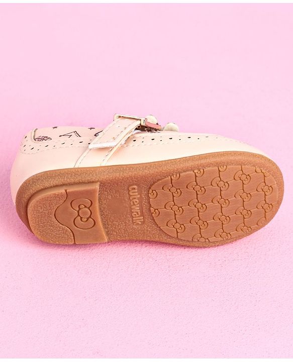 Cute Walk by Babyhug Party Wear Belly Shoes Studded Detailing - Pink