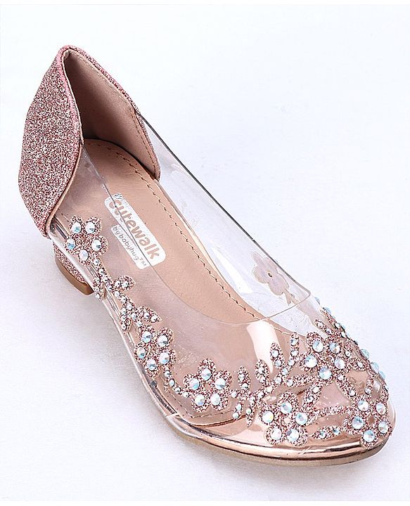 Cute Walk by Babyhug Party Wear Belly Shoes Studded Detailing - Pink