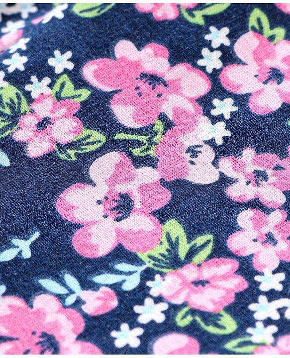 Babyhug Full Length Leggings Floral Print - Navy