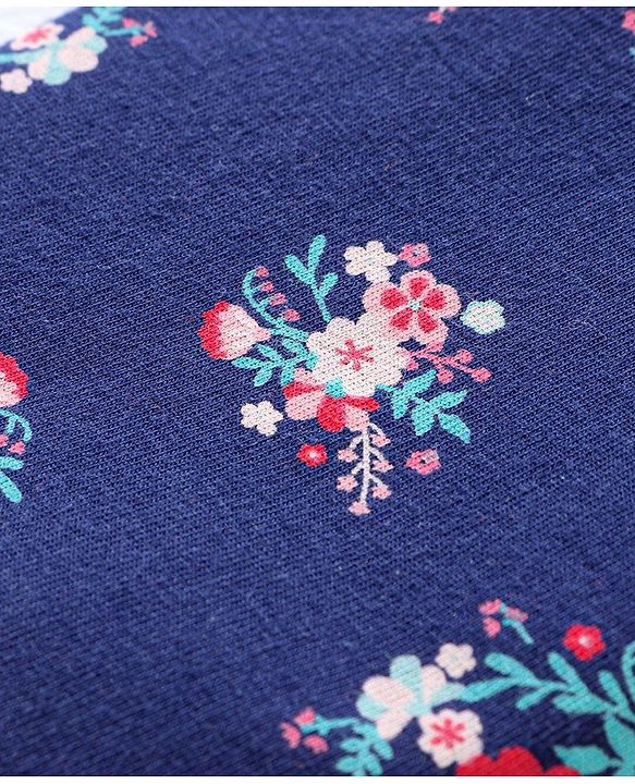 Babyhug Full Length Leggings Floral Print - Navy