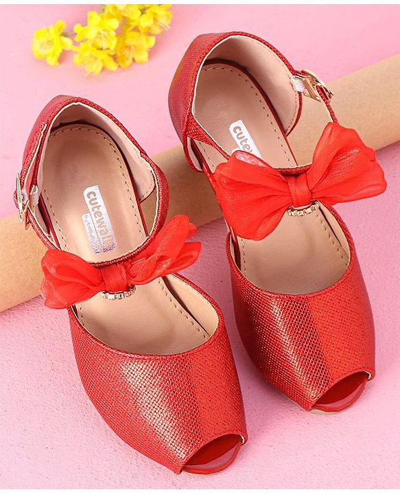 Cute Walk by Babyhug  Peeptoes Sandals - Red