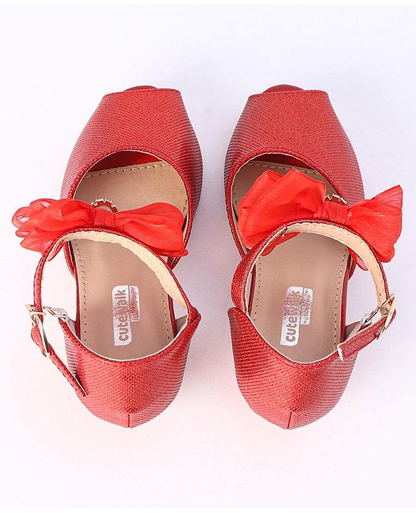 Cute Walk by Babyhug  Peeptoes Sandals - Red