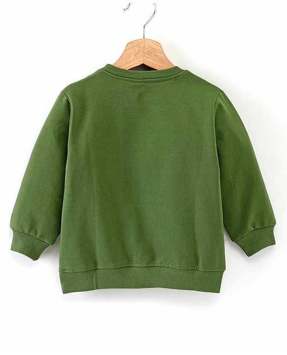 Babyhug Full Sleeves Pull Over Sweatshirt Mickey Graphics - Green