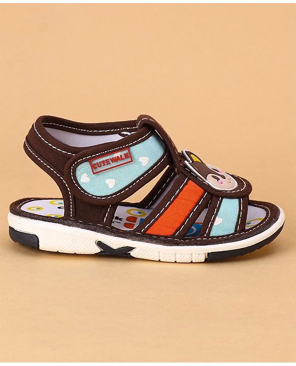 Cute Walk by Babyhug Sandals Animal Patch - Brown