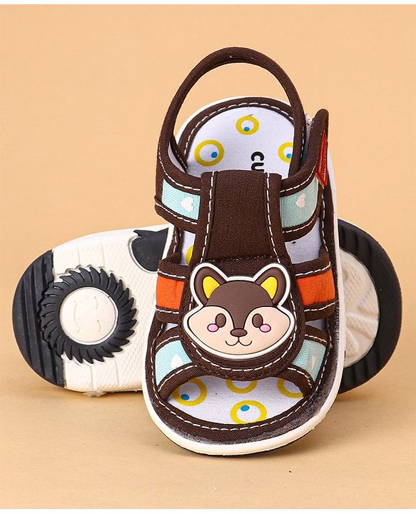 Cute Walk by Babyhug Sandals Animal Patch - Brown
