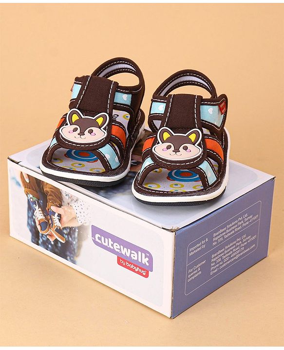 Cute Walk by Babyhug Sandals Animal Patch - Brown