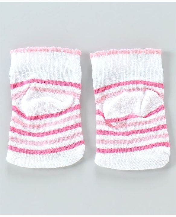 Cute Walk By Babyhug Antibacterial Ankle Length Socks Set of 5 - Pink White
