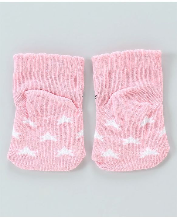 Cute Walk By Babyhug Antibacterial Ankle Length Socks Set of 5 - Pink White
