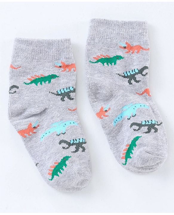 Cute Walk by Babyhug Ankle Length Antibacterial Socks Dino Design Pack of 5 - Multicolor
