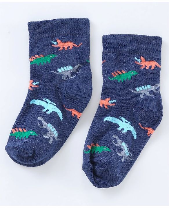 Cute Walk by Babyhug Ankle Length Antibacterial Socks Dino Design Pack of 5 - Multicolor