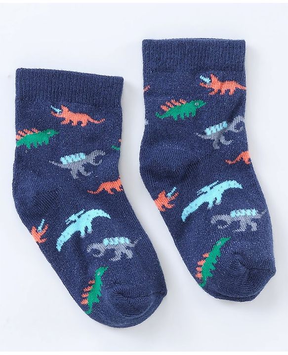 Cute Walk by Babyhug Ankle Length Antibacterial Socks Dino Design Pack of 5 - Multicolor